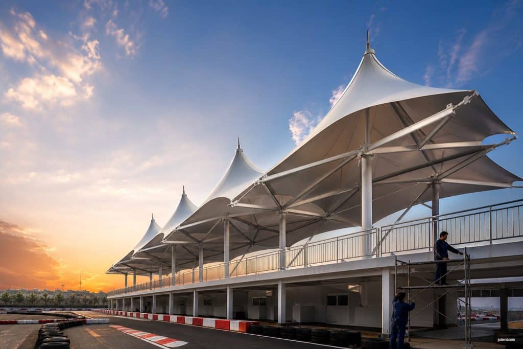 Expert Architectural Tensile Shade Structure at Tunisia Karting Facility - featured image