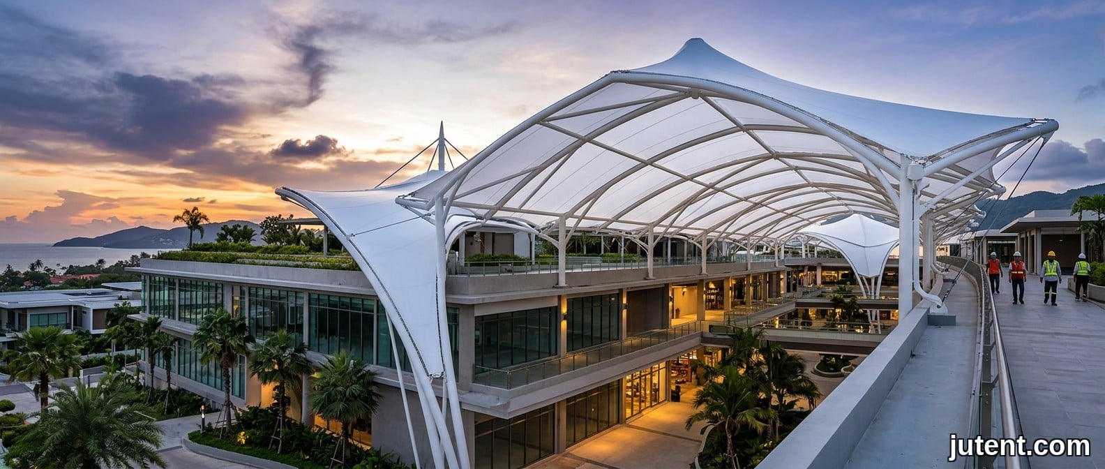 Tensile membrane structure – Typhoon-Safe Skylights for Tropical Commercial Buildings