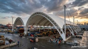 Tensile membrane structure – Typhoon-Rated Warehouse Canopies: Securing Heavy Assets