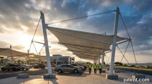Tensile membrane structure – Typhoon-Rated Carports: Engineering for 200km/h Wind Uplift