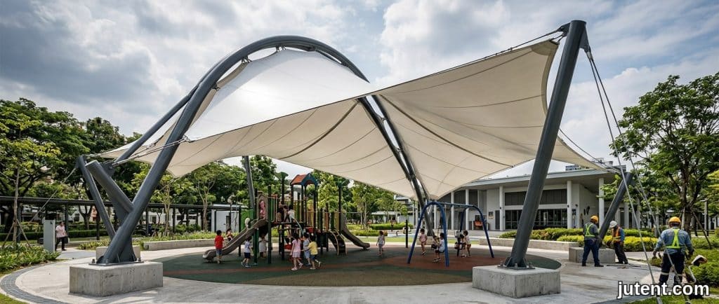 Estrutura de membrana tênsil – Coberturas Tênseis para Playground: Decisões de Projeto para Sombra e Durabilidade Ideais