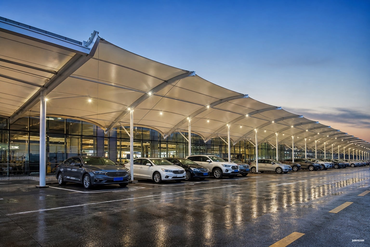 Why Transport Hubs Choose Tension Fabric Car Park Canopies - featured image