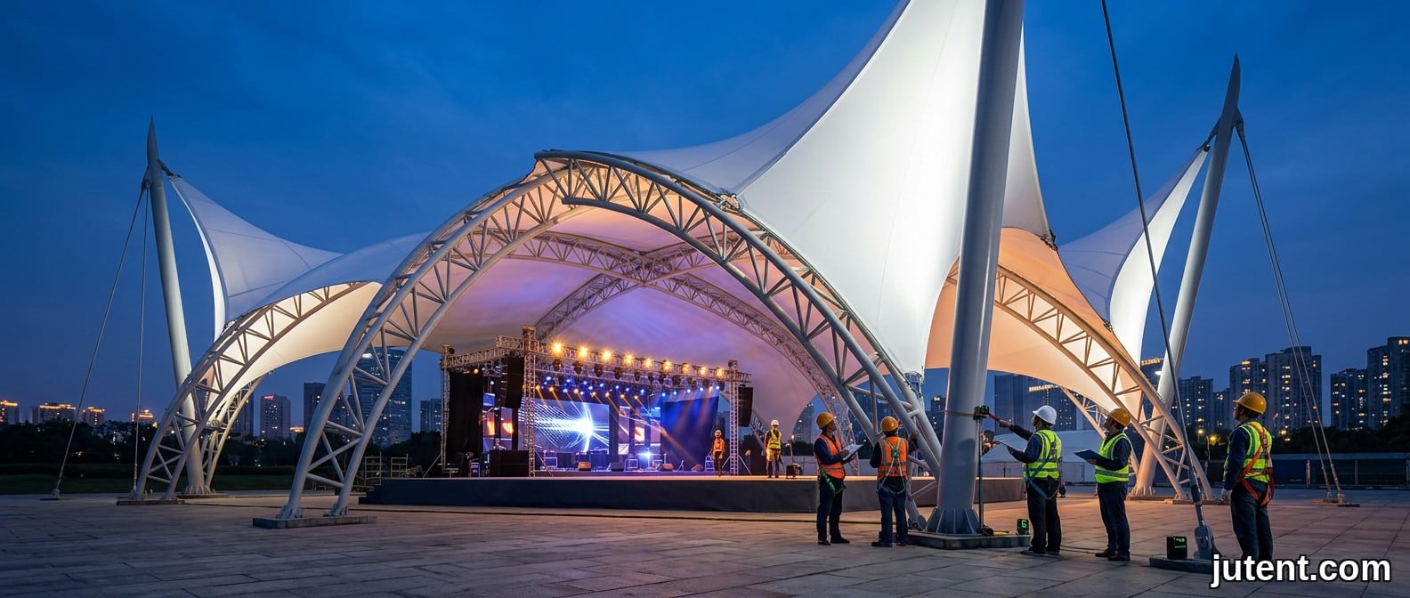 Tensile membrane structure – Verifying Wind Ratings on Stage Canopy Orders: A Safety Audit