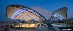 Tensile membrane structure – Thermal Block Specs for Middle East Sports Court Canopies