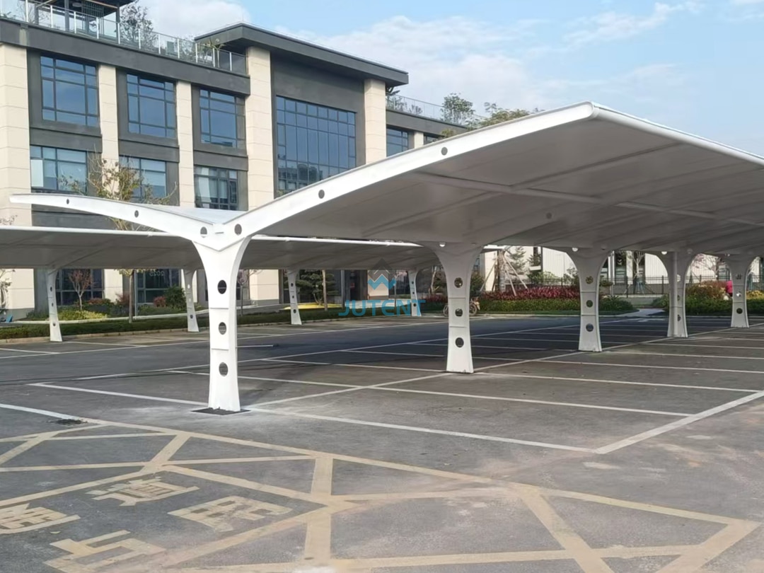 Modern Double Bay Cantilever Car Parking Shelter Shade Canopy 02 Modern double bay cantilever carport with shade canopy for car parking
