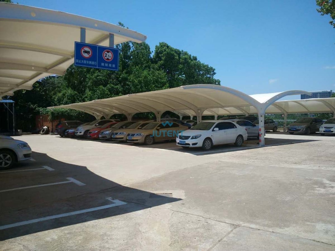 Modern Double Bay Cantilever Car Parking Shelter Shade Canopy 03 Modern double bay cantilever carport with shade canopy for car parking