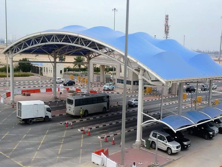 Highway Toll Station Umbrella-Shaped Tensile Membrane Canopy Structure ...