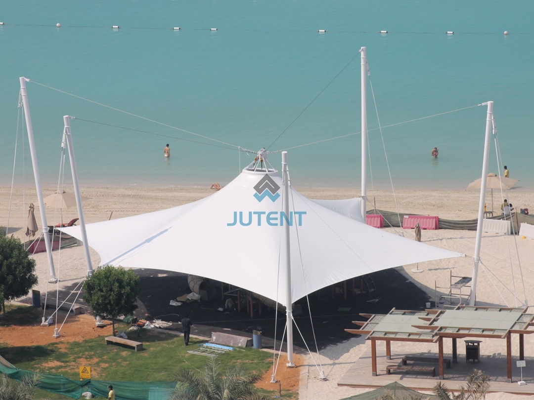 Tensile Membrane Structures for Waterfront and Marina Projects 2 Tensile membrane structure installed at waterfront marina project for shade and weather protection