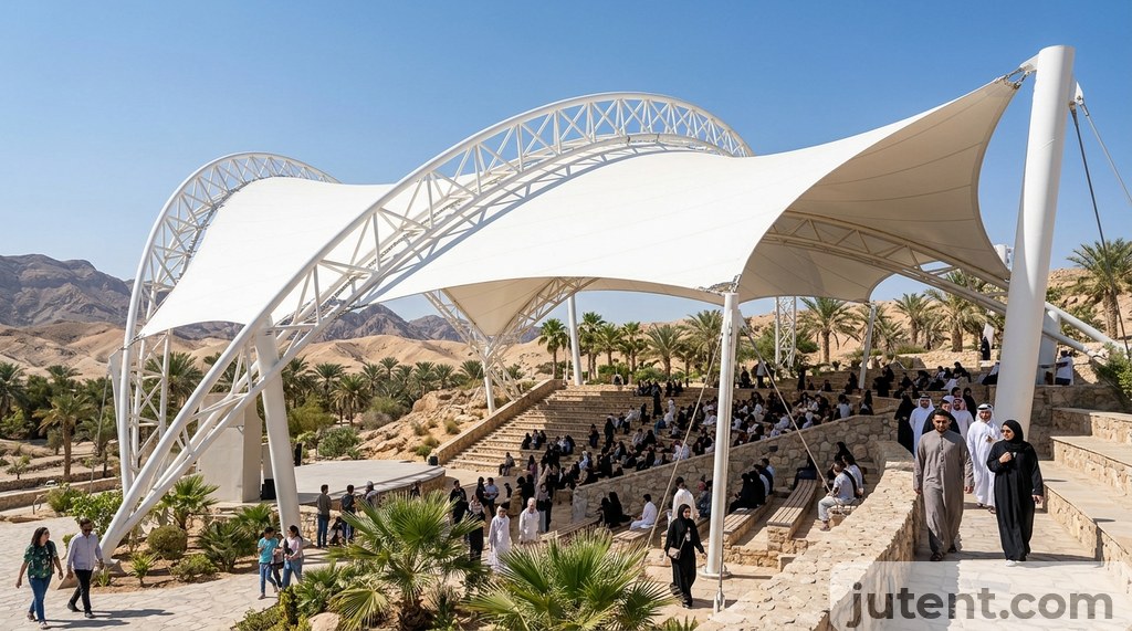 amphitheater tensile canopy in Gulf application