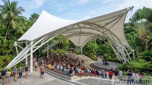 amphitheater tensile canopy in tropical application