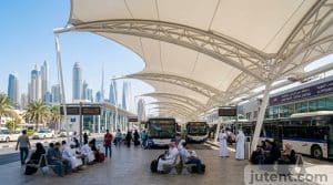 Bus station canopy in Gulf transit facility