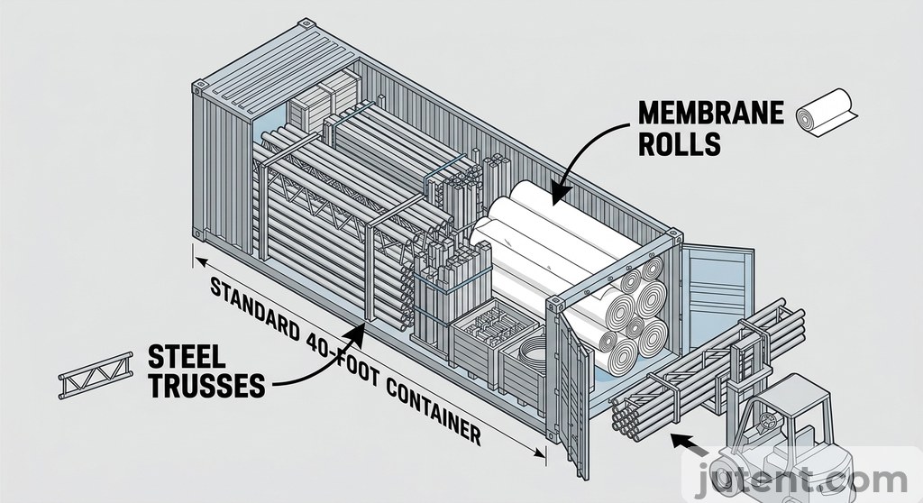 Flat-pack shipping container loading