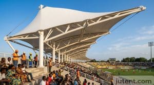 Grandstand canopy in African stadium