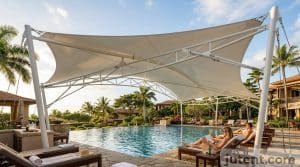 hotel tensile canopy application photo