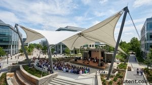 Labelled diagram of amphitheater tensile canopy types
