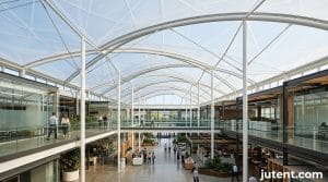 Labelled diagram of atrium tensile skylight types