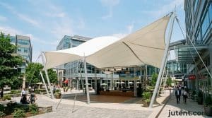 Labelled diagram of outdoor stage canopy components