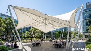 Labelled diagram of park tensile shade structure types