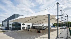 Labelled diagram of warehouse tensile canopy types