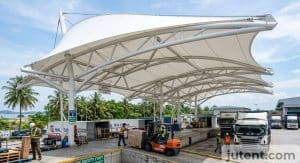 loading dock canopy in tropical application