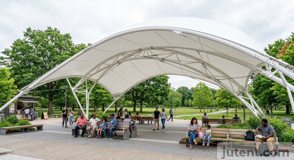 park tensile shade structure application photo