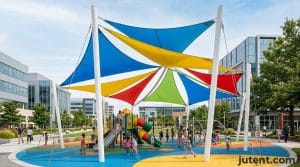 Playground shade in African school