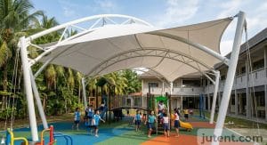 Playground shade in tropical school