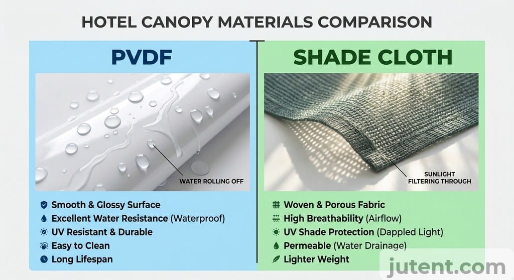PVDF vs shade cloth table