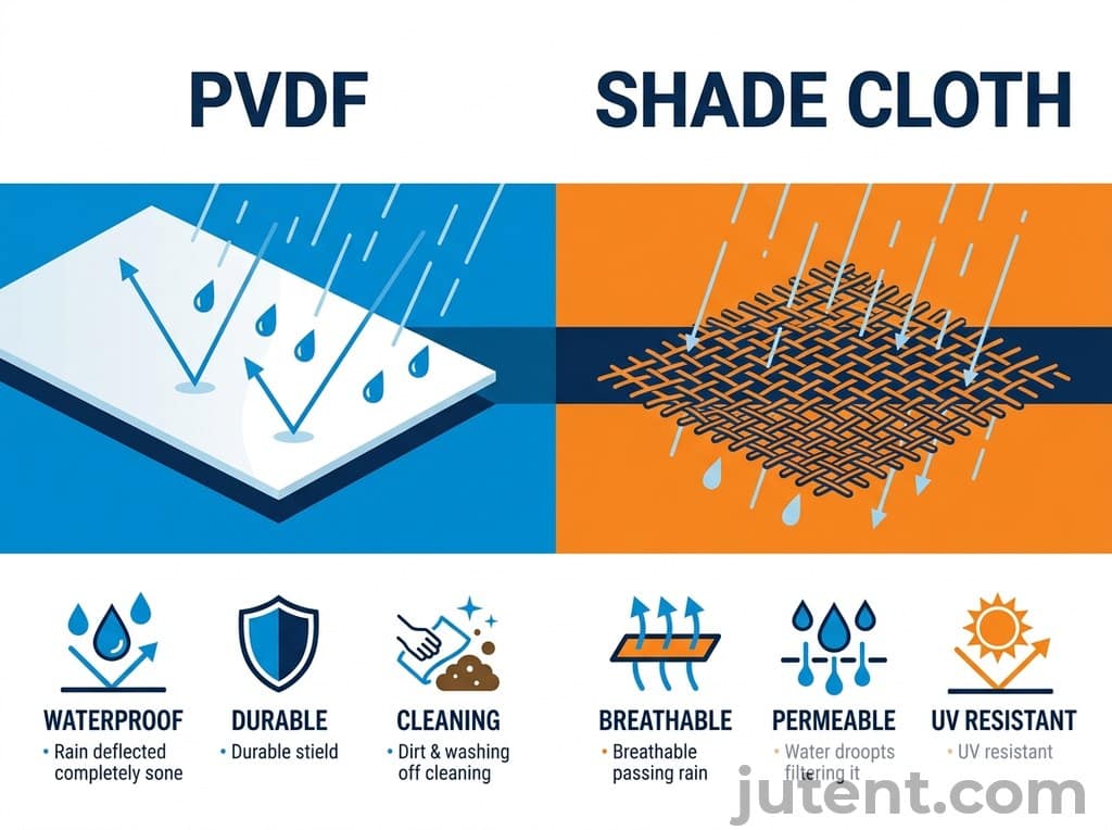 PVDF vs shade cloth table