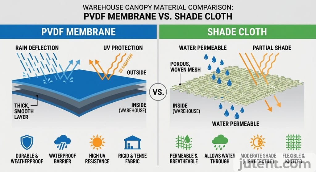 PVDF vs shade cloth table