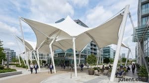 Sample 3D model of sports court tensile canopy