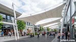 School walkway canopy in African school