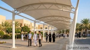 School walkway canopy in Gulf school