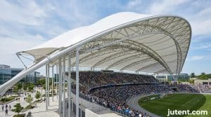 Sightline diagram for grandstand canopy