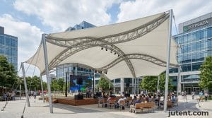Stage canopy at school outdoor area