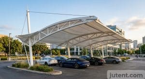Tensile carport structure