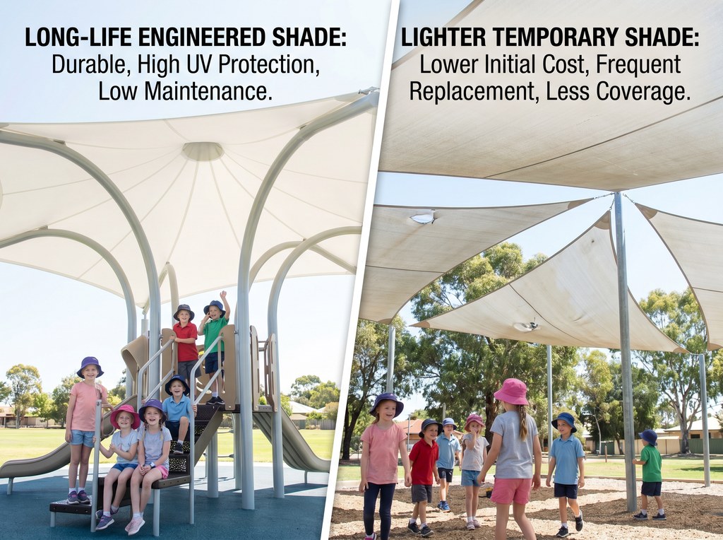 UPF rating comparison for playground shade structures