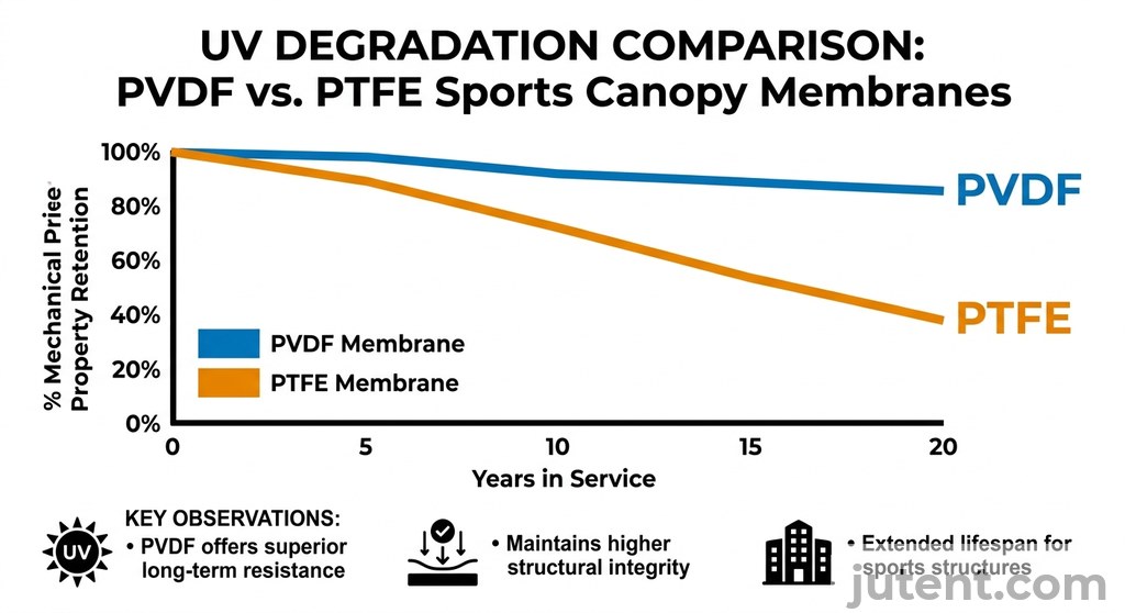 UV degradation comparison over time