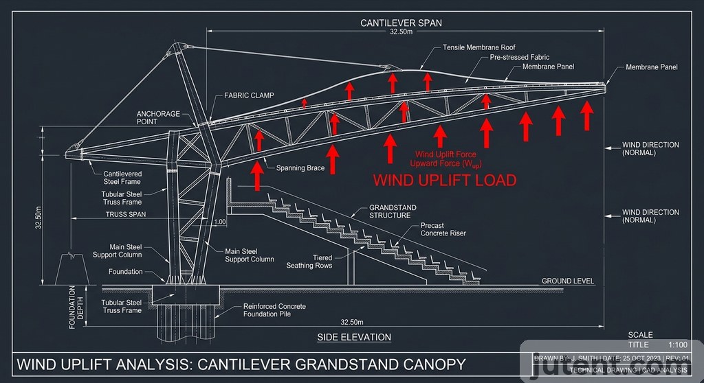 Wind uplift load diagram