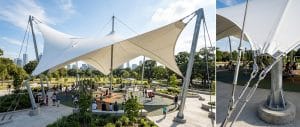 PVDF tensile membrane structure Drafting Bulletproof Park Shade RFQs for City Coun