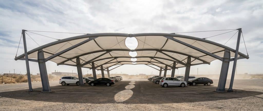 PVDF tensile membrane structure Importing Parking Structures to Africa A Logistic
