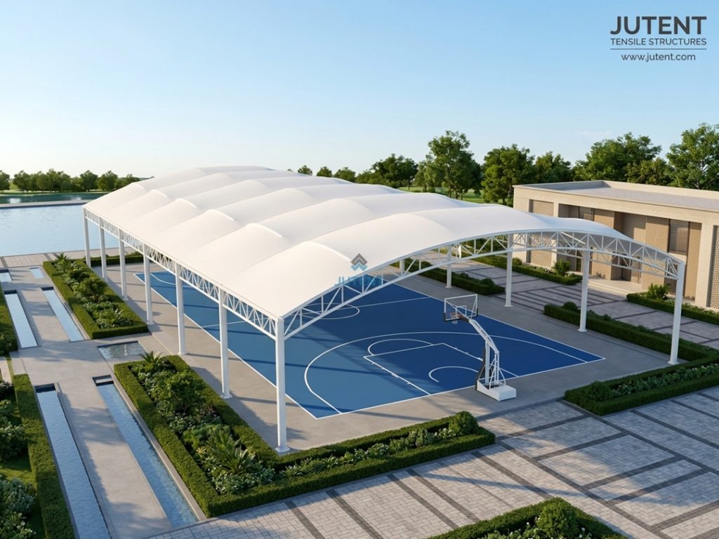 Cost-Effective Fabric Canopy for Basketball Facilities