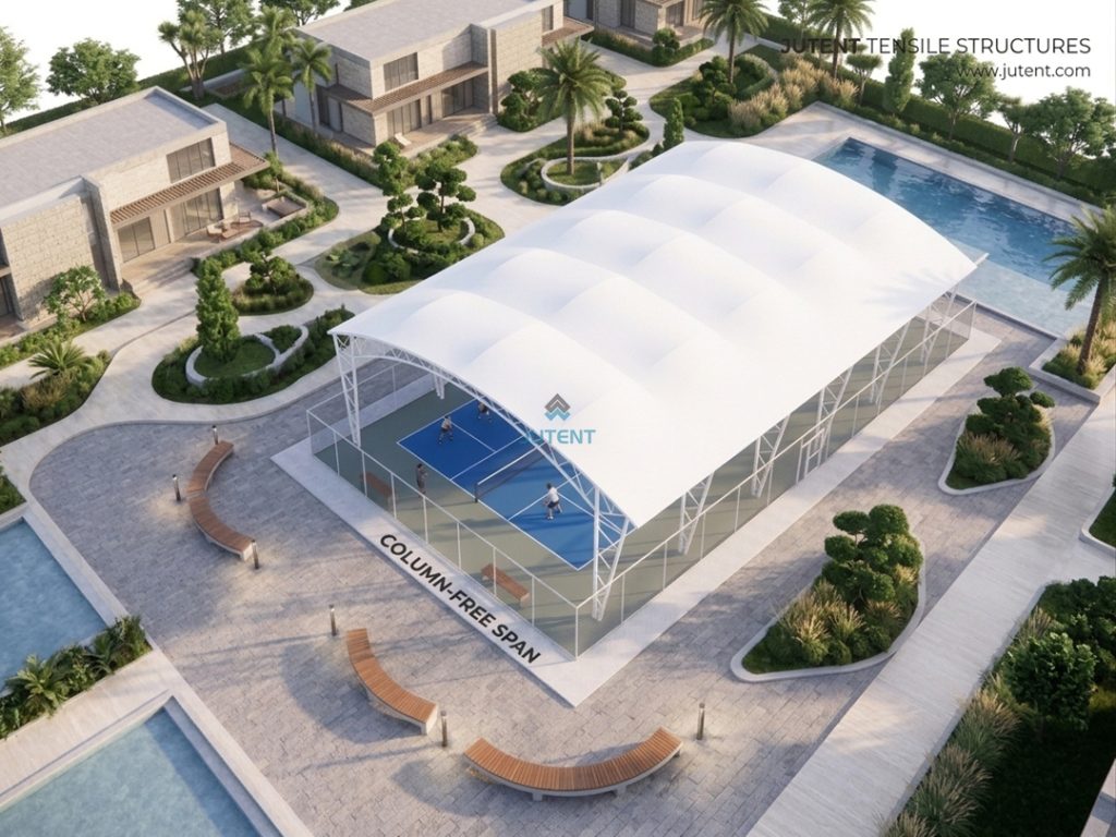 Premium Tensile Membrane Canopy for Cricket Grounds
