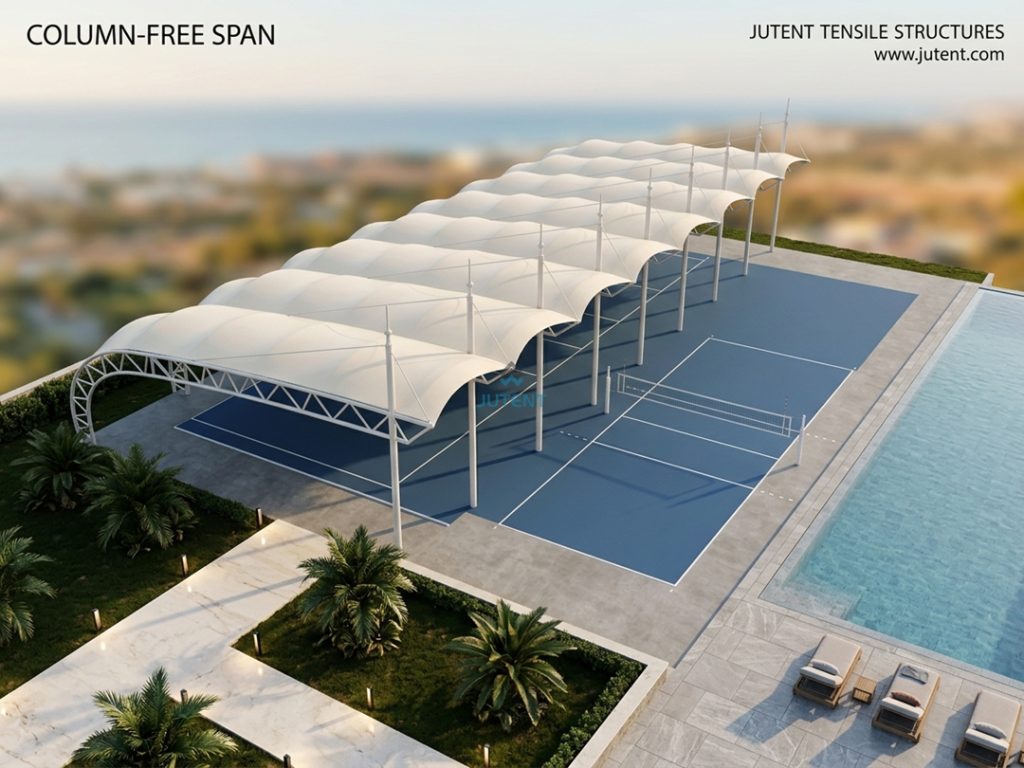 Large-Span Curved Fabric Architecture for Outdoor Sports